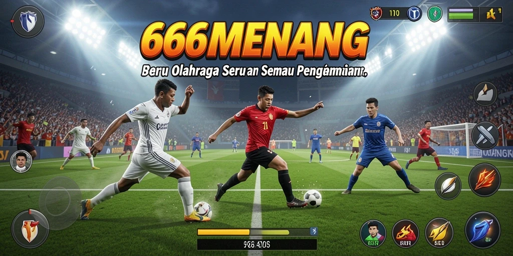 Tampilan layar utama 666MENANG dengan aksi kompetitif di lapangan.