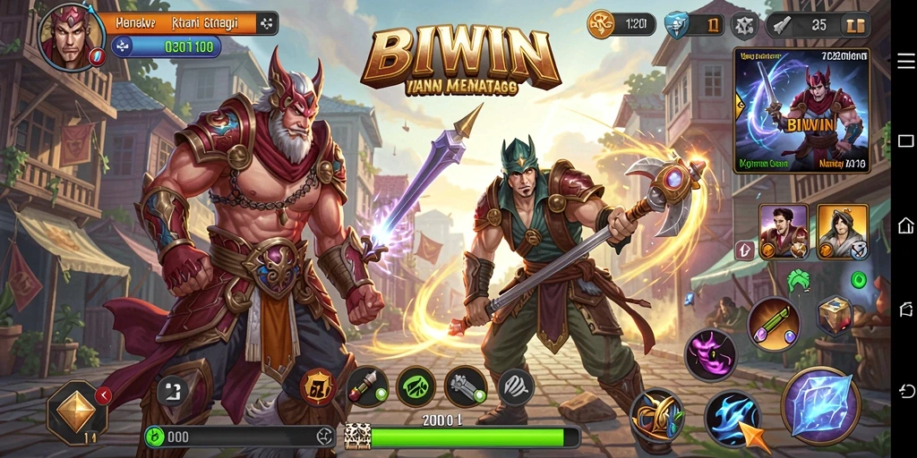 Tangkapan layar utama menampilkan aksi pertarungan strategis yang mendebarkan.
