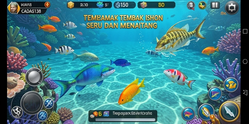 Tampilan gameplay seru dalam permainan Tembak Ikan CADAS138.