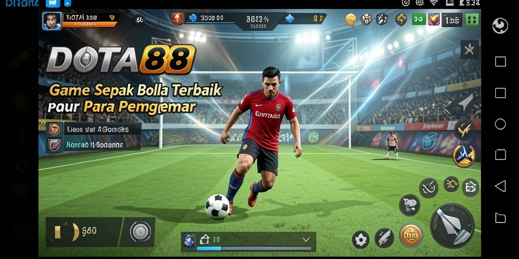 Gameplay DOTA88 dengan aksi sepak bola yang mendebarkan.