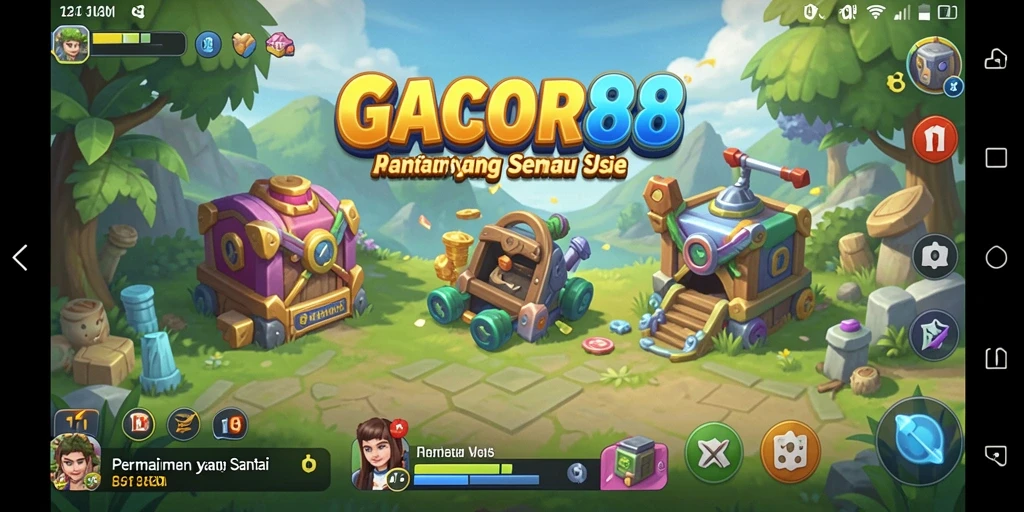 Tampilan gameplay GACOR88 yang menghibur dan penuh warna.