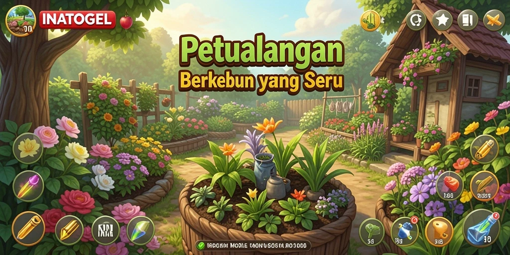 Gambaran gameplay seru INATOGEL saat berkebun.