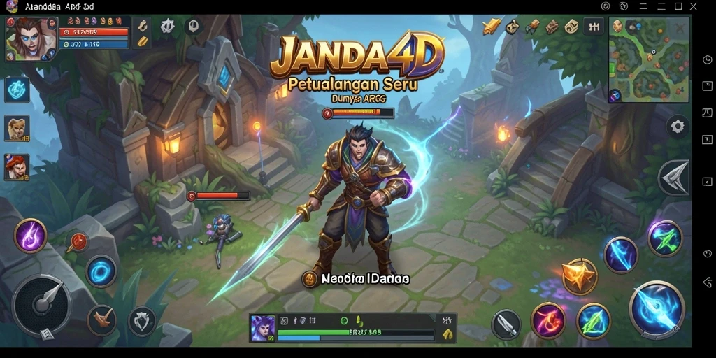 Screenshot menunjukkan aksi seru dalam petualangan ARPG JANDA4D.
