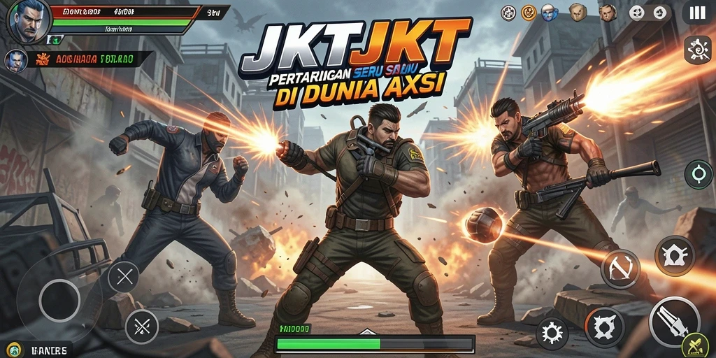 Screenshot gameplay JKTJKT menampilkan aksi pertarungan yang mendebarkan.