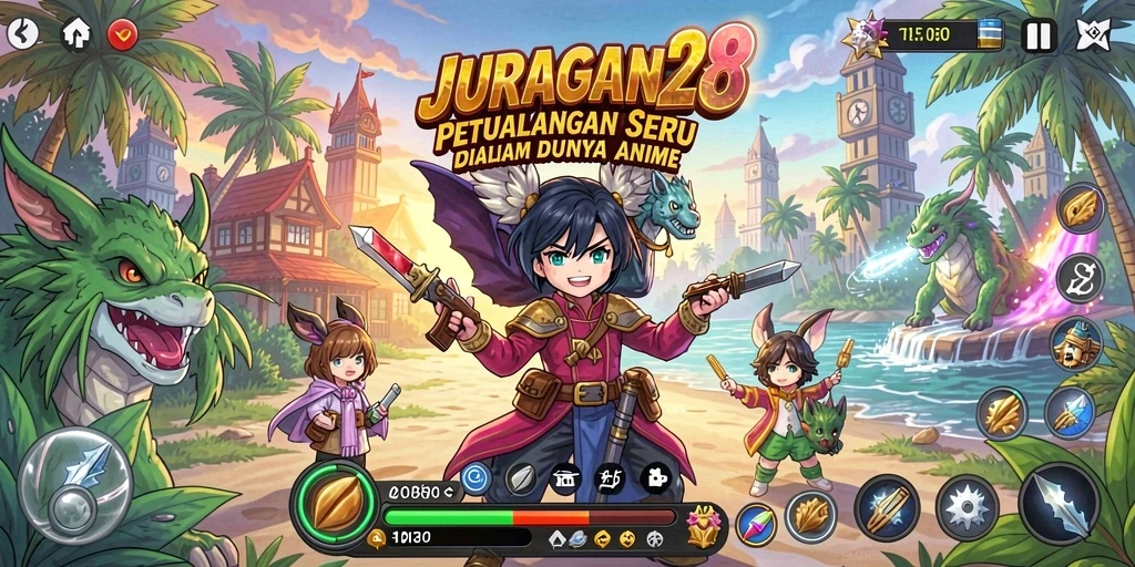 Tangkapan layar utama JURAGAN28 menampilkan aksi gameplay seru.