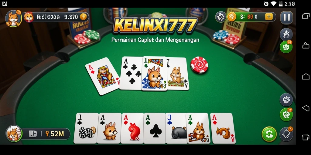 Tampilan gameplay seru KELINCI777 saat bermain Gaple.