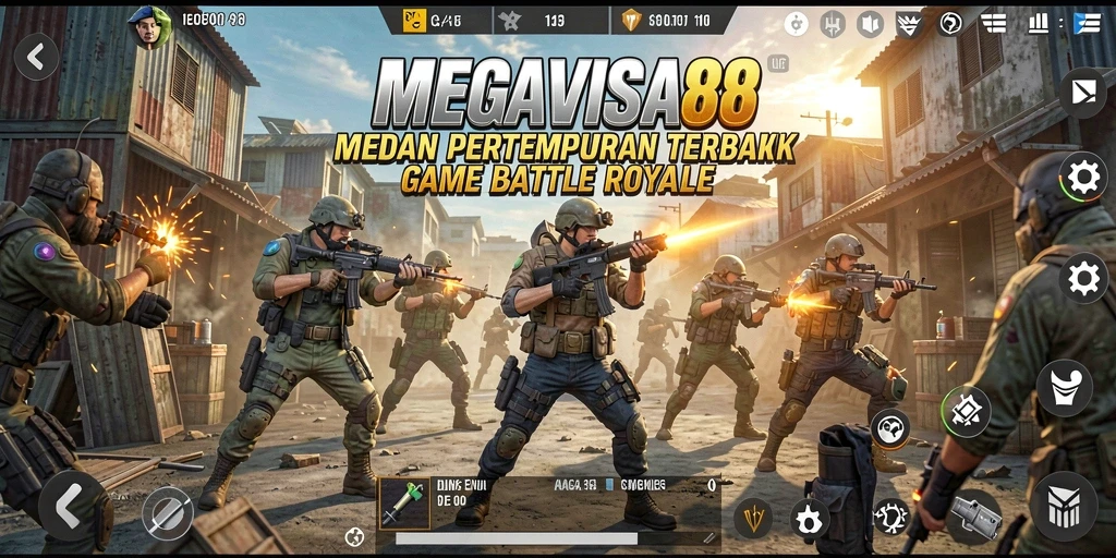 Tampilan gameplay mendebarkan dari MEGAVISA88 di medan pertempuran.