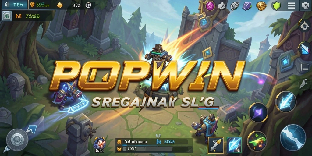 Tampilan gameplay menakjubkan dari POPWIN dalam pertarungan strategi.