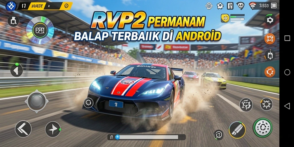 Tampilan menarik dari gameplay RVIP2 yang penuh aksi balap.