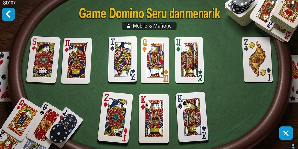 Tampilan gameplay seru dari SD107 yang menggambarkan keseruan permainan Domino.