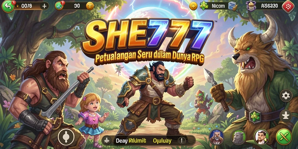 Tampilan gameplay SHE777 yang penuh aksi dan strategi RPG.