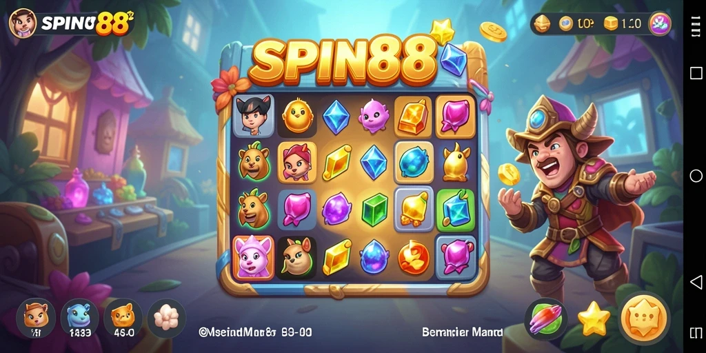 Tampilan gameplay SPIN88 yang menarik dengan grafis colorful.