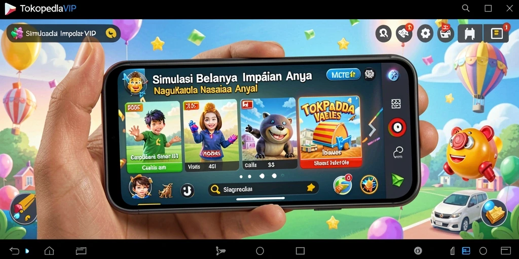 Tampilan gameplay <strong>TOKOPEDIAVIP</strong> menunjukkan keseruan berbelanja dalam simulasi.