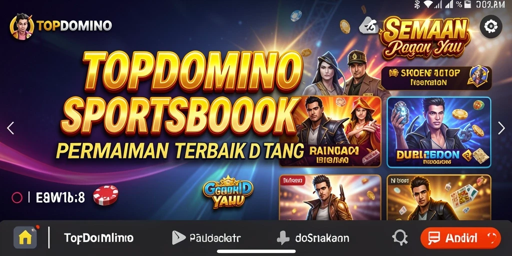Screenshot utama TOPDOMINO menampilkan antarmuka taruhan yang menarik.