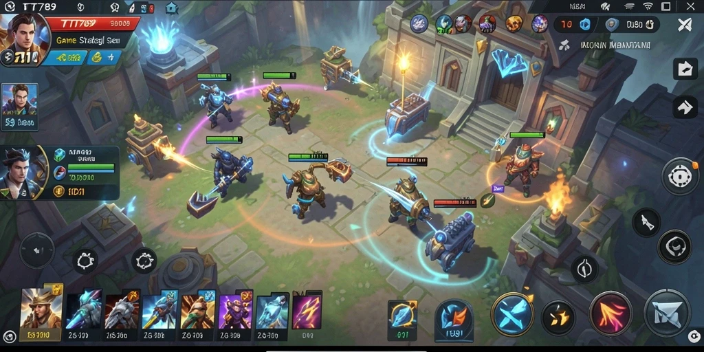 Tangkapan layar gameplay TT789 menampilkan pertarungan strategis yang intens.