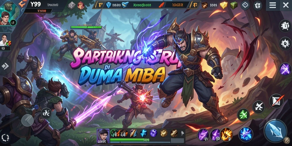 Screenshot Y89 menampilkan momen aksi seru dalam pertempuran MOBA.