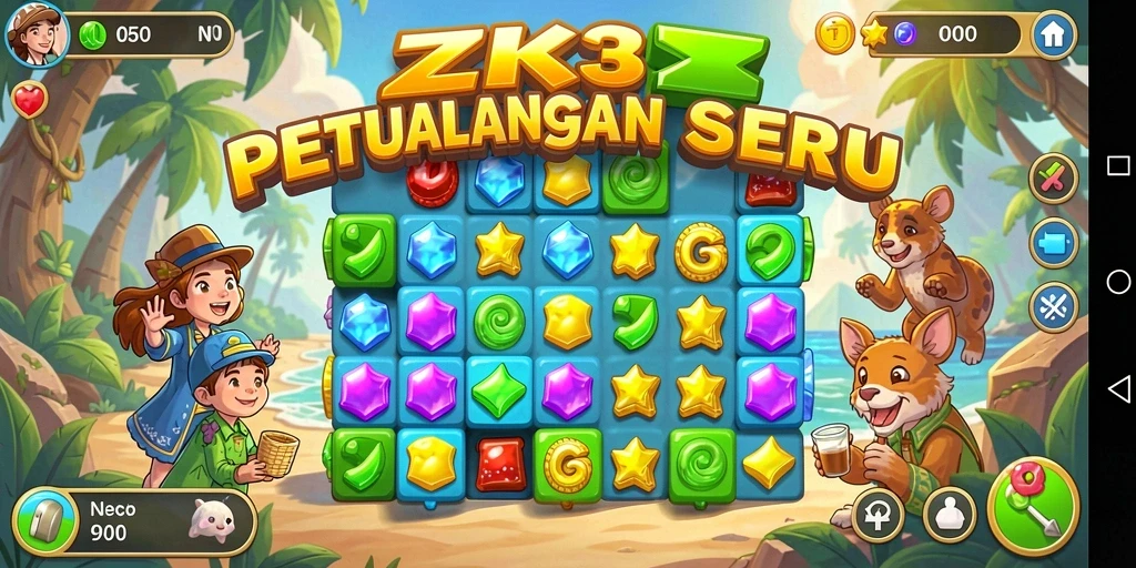 Tangkap momen seru saat menyelesaikan level di ZK3 dengan gameplay Match-3.