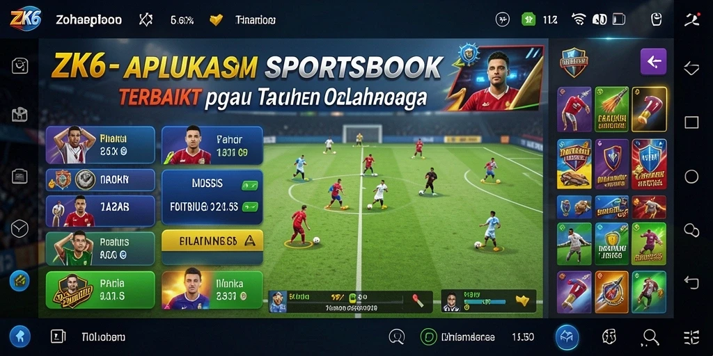Screenshot ZK6 menampilkan fitur taruhan olahraga yang menarik.